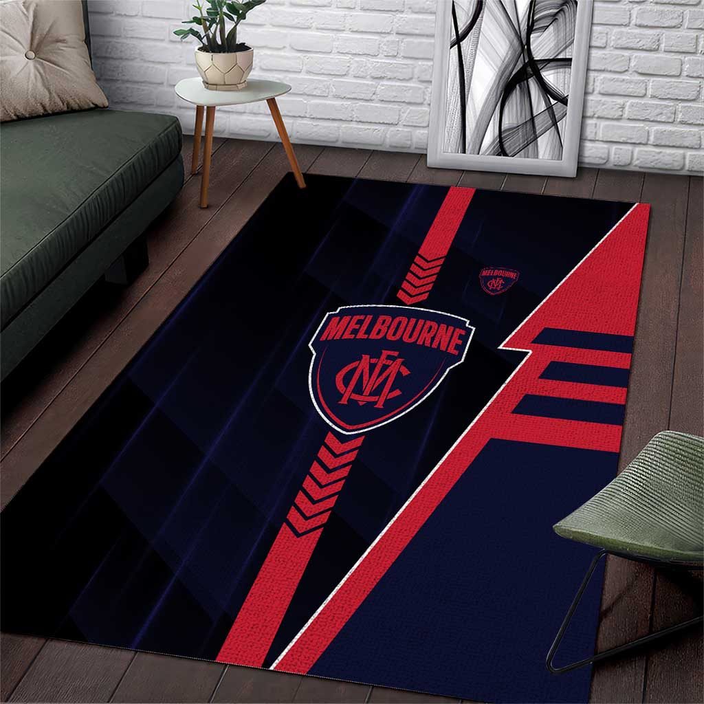 Melbourne Demons Area Rug Modern Geometric Sports Graphic Style