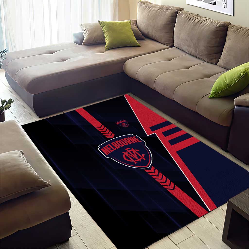 Melbourne Demons Area Rug Modern Geometric Sports Graphic Style