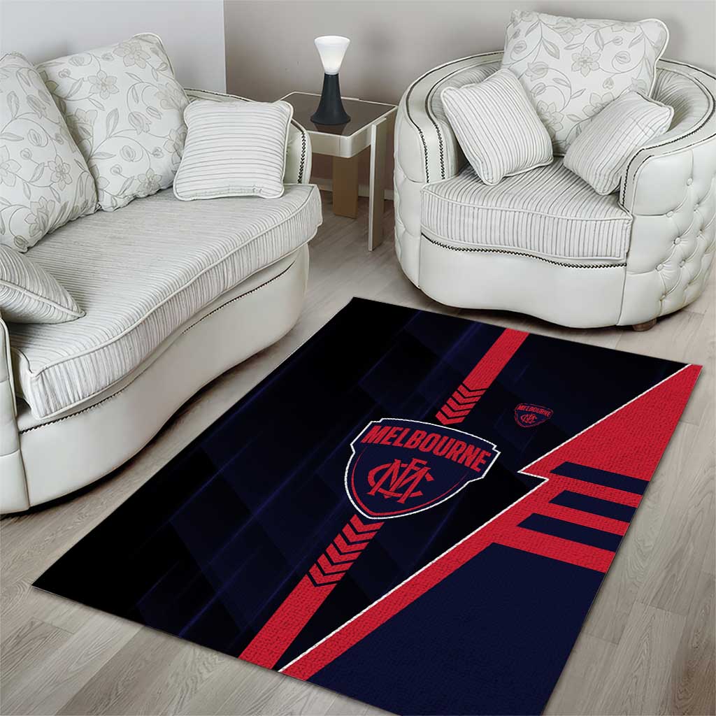 Melbourne Demons Area Rug Modern Geometric Sports Graphic Style