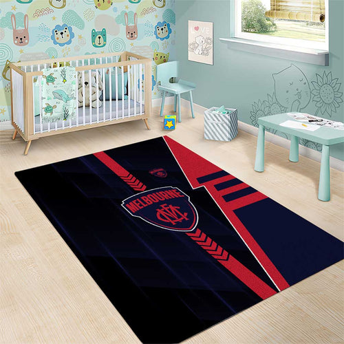 Melbourne Demons Area Rug Modern Geometric Sports Graphic Style