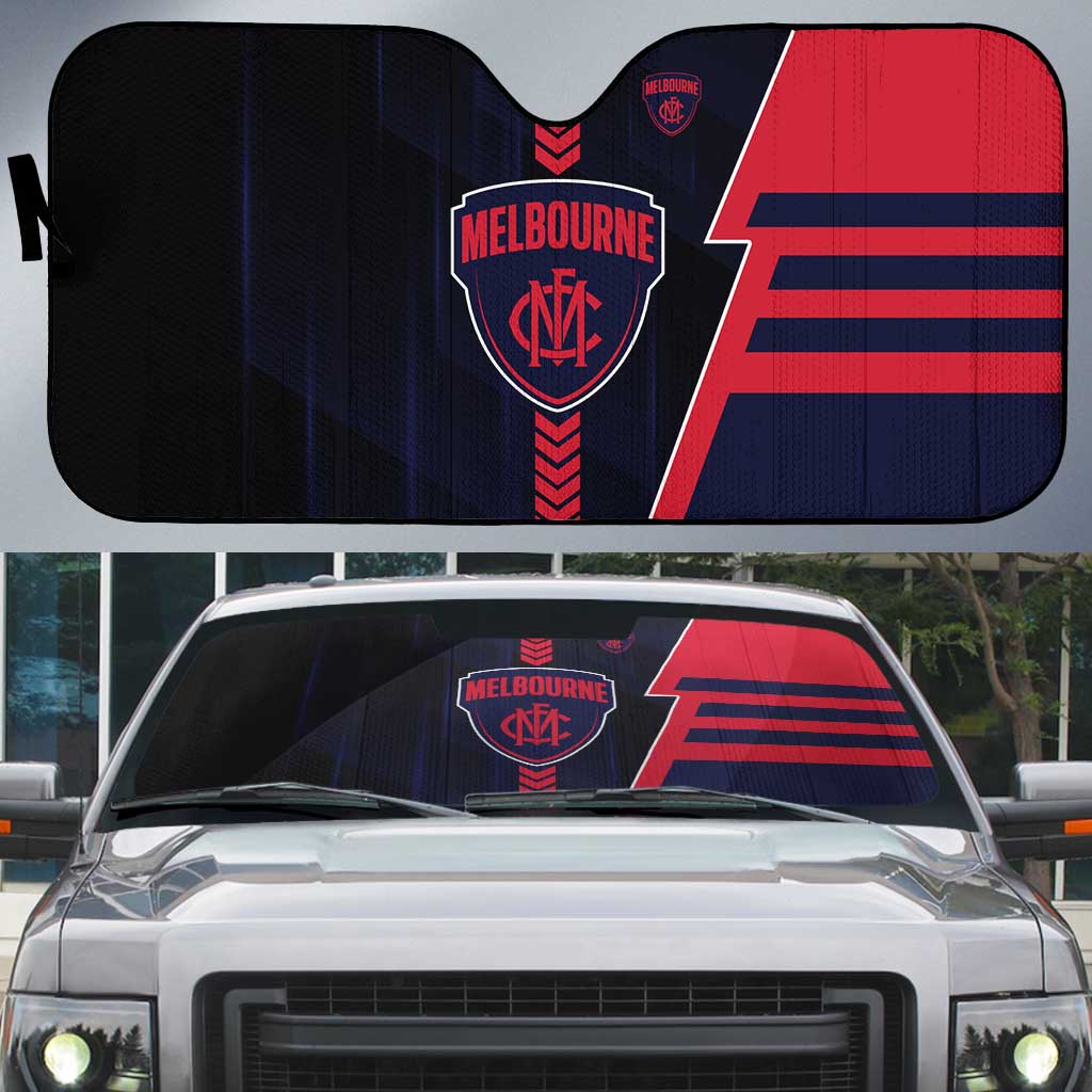 Melbourne Demons Auto Sun Shade Modern Geometric Sports Graphic Style