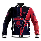 Personalized Melbourne Demons Baseball Jacket Modern Geometric Sports Graphic Style