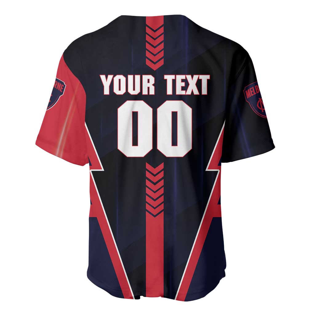 Personalized Melbourne Demons Baseball Jersey Modern Geometric Sports Graphic Style