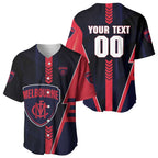 Personalized Melbourne Demons Baseball Jersey Modern Geometric Sports Graphic Style