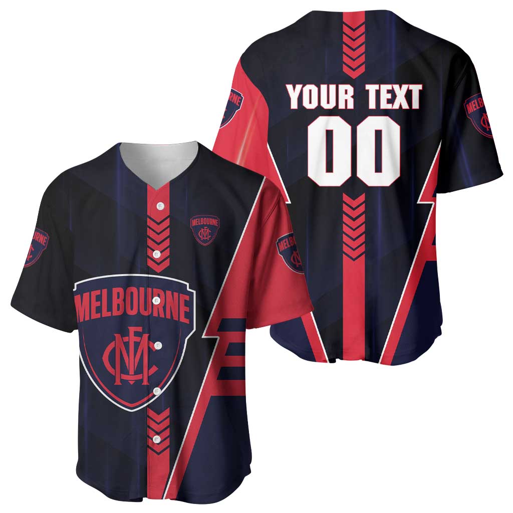 Personalized Melbourne Demons Baseball Jersey Modern Geometric Sports Graphic Style