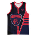 Personalized Melbourne Demons Basketball Jersey Modern Geometric Sports Graphic Style