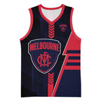 Personalized Melbourne Demons Basketball Jersey Modern Geometric Sports Graphic Style