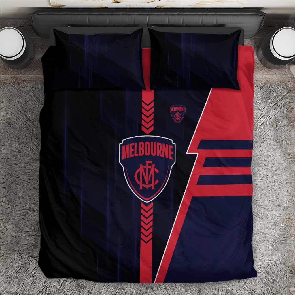 Melbourne Demons Bedding Set Modern Geometric Sports Graphic Style