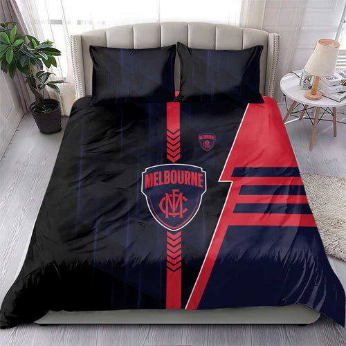 Melbourne Demons Bedding Set Modern Geometric Sports Graphic Style
