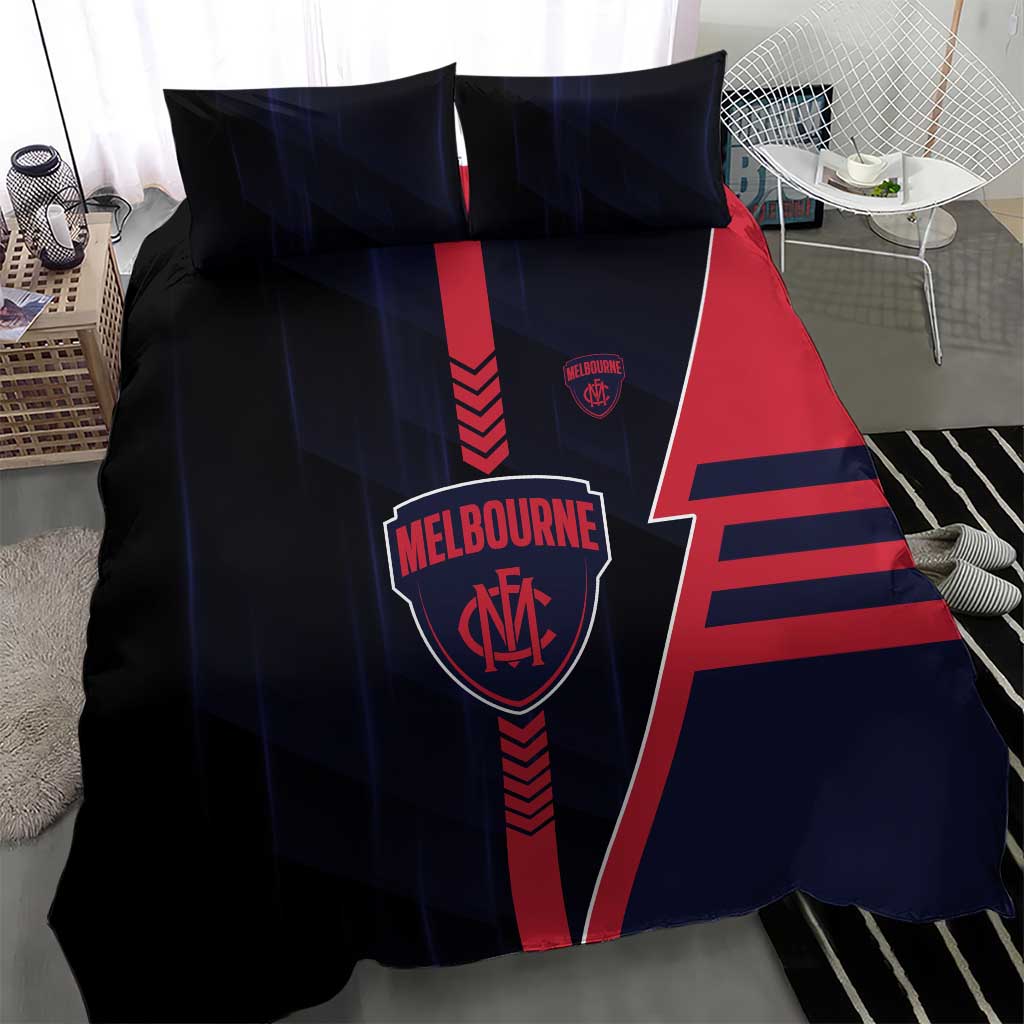 Melbourne Demons Bedding Set Modern Geometric Sports Graphic Style