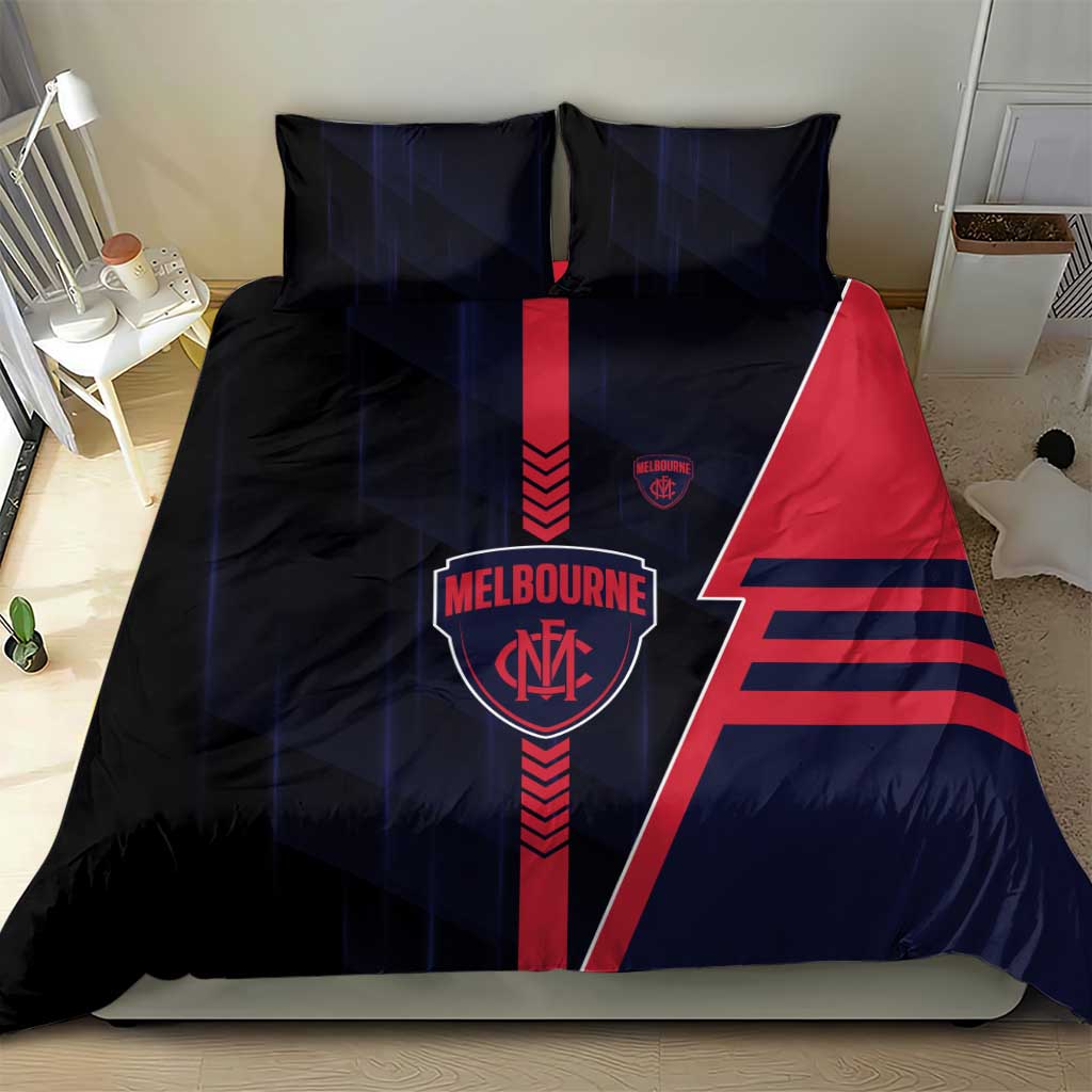 Melbourne Demons Bedding Set Modern Geometric Sports Graphic Style