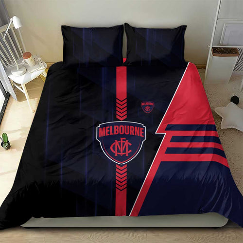 Melbourne Demons Bedding Set Modern Geometric Sports Graphic Style