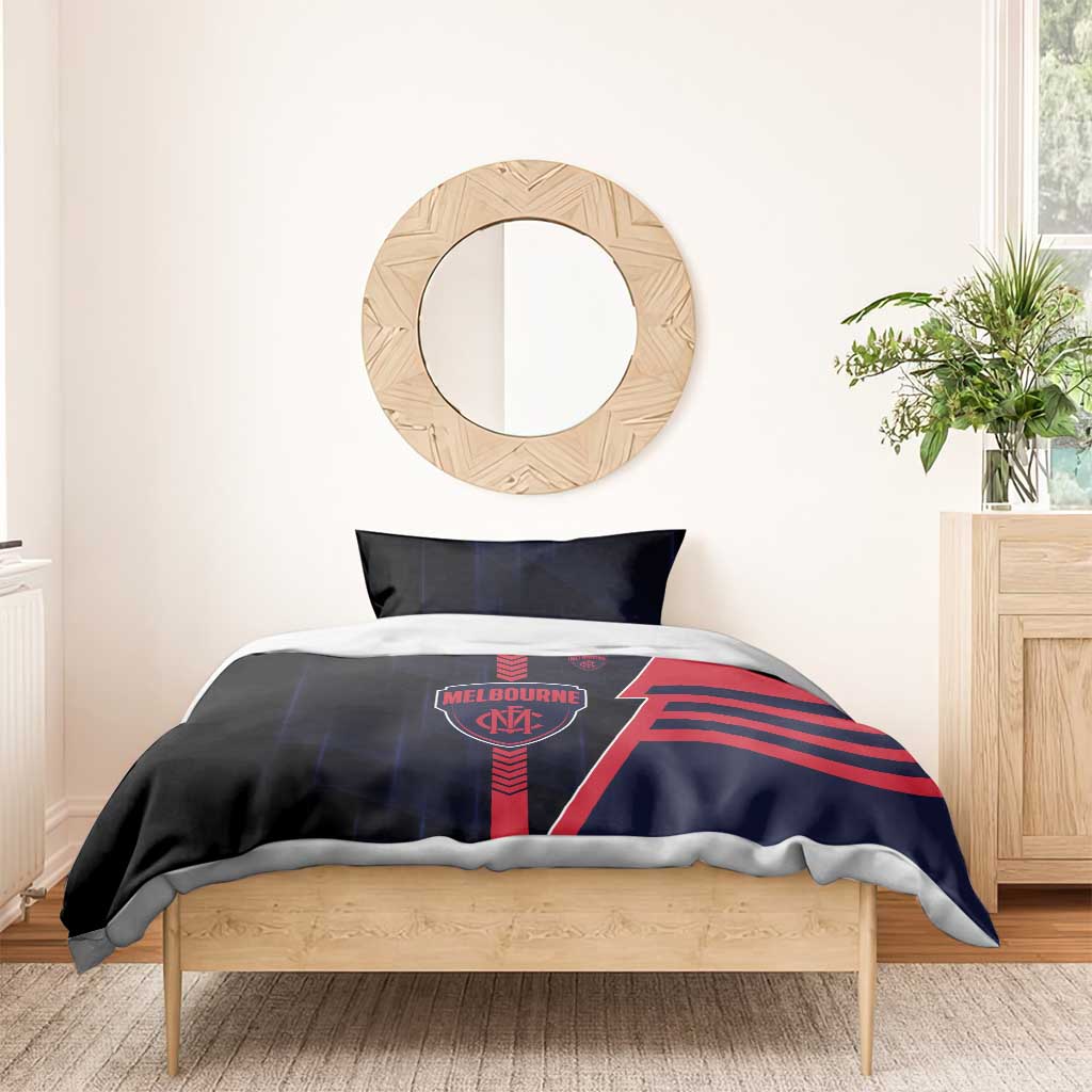 Melbourne Demons Bedding Set Modern Geometric Sports Graphic Style