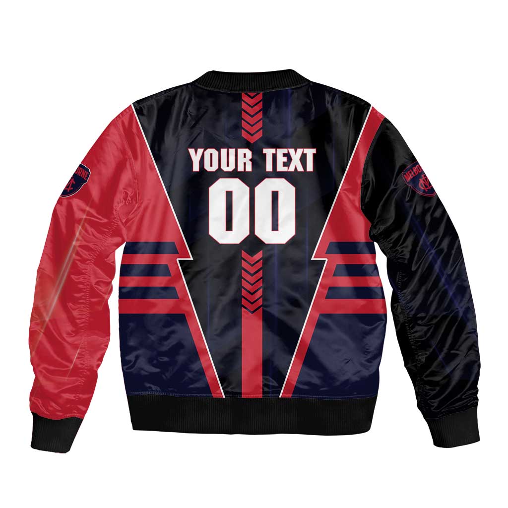 Personalized Melbourne Demons Bomber Jacket Modern Geometric Sports Graphic Style