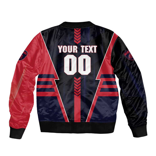 Personalized Melbourne Demons Bomber Jacket Modern Geometric Sports Graphic Style