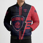 Personalized Melbourne Demons Bomber Puffer Jacket Modern Geometric Sports Graphic Style