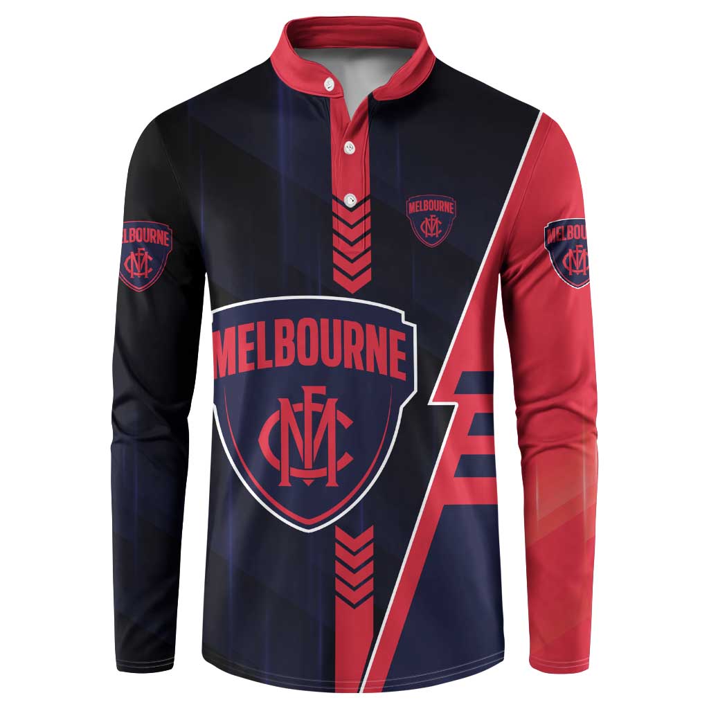 Personalized Melbourne Demons Button Sweatshirt Modern Geometric Sports Graphic Style