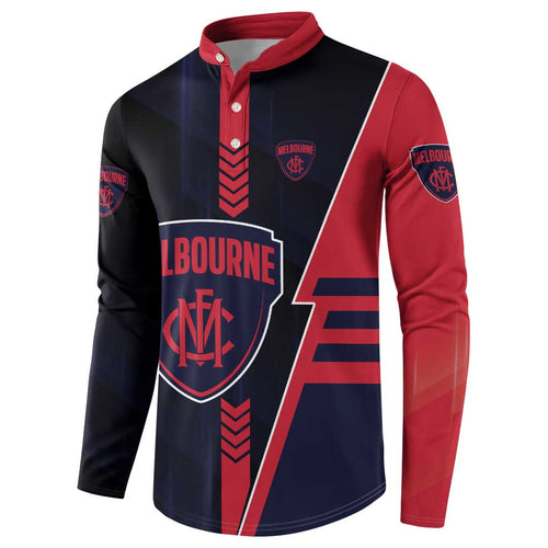 Personalized Melbourne Demons Button Sweatshirt Modern Geometric Sports Graphic Style