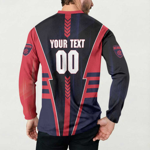 Personalized Melbourne Demons Button Sweatshirt Modern Geometric Sports Graphic Style