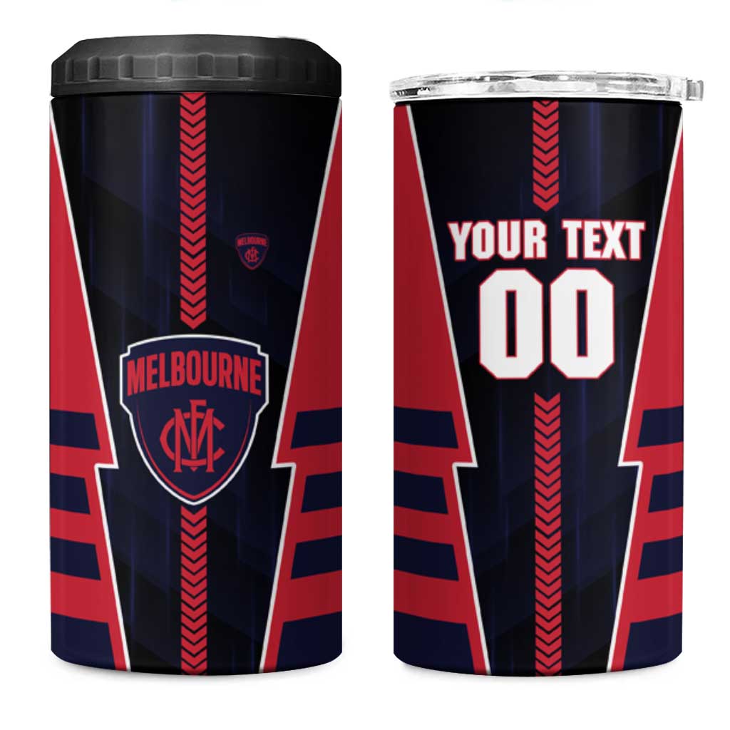 Personalized Melbourne Demons 4 in 1 Can Cooler Tumbler Modern Geometric Sports Graphic Style