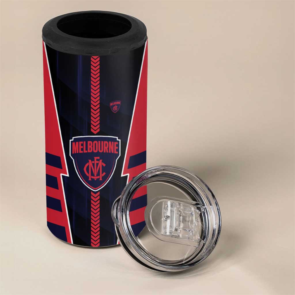 Personalized Melbourne Demons 4 in 1 Can Cooler Tumbler Modern Geometric Sports Graphic Style