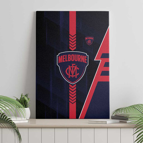 Melbourne Demons Canvas Wall Art Modern Geometric Sports Graphic Style