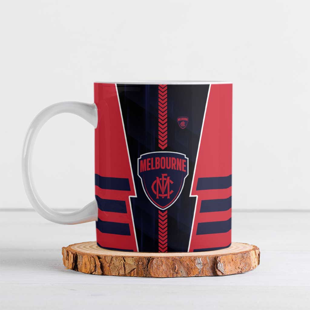 Personalized Melbourne Demons Ceramic Mug Modern Geometric Sports Graphic Style