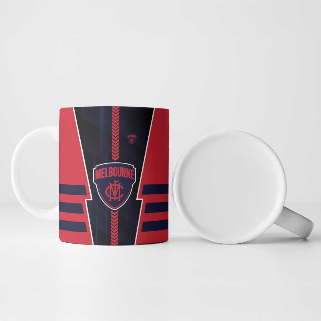 Personalized Melbourne Demons Ceramic Mug Modern Geometric Sports Graphic Style