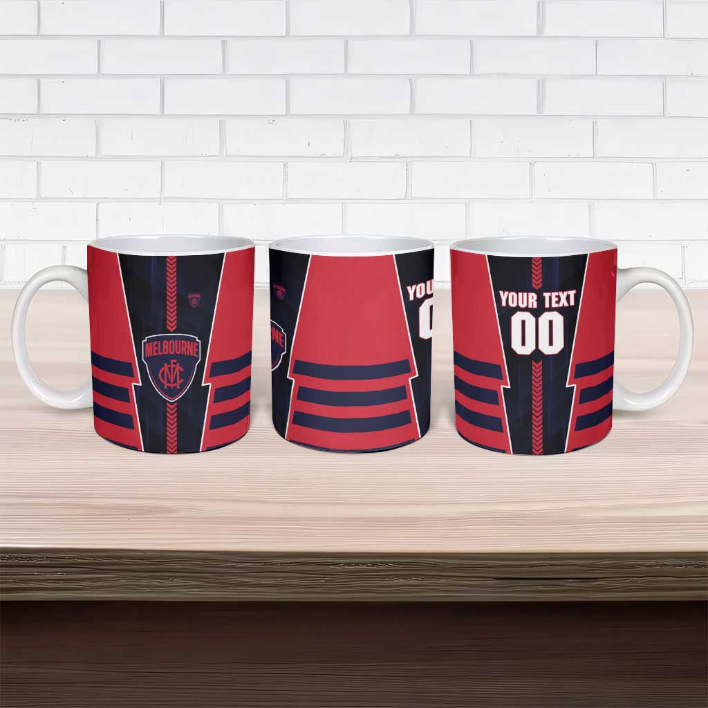 Personalized Melbourne Demons Ceramic Mug Modern Geometric Sports Graphic Style