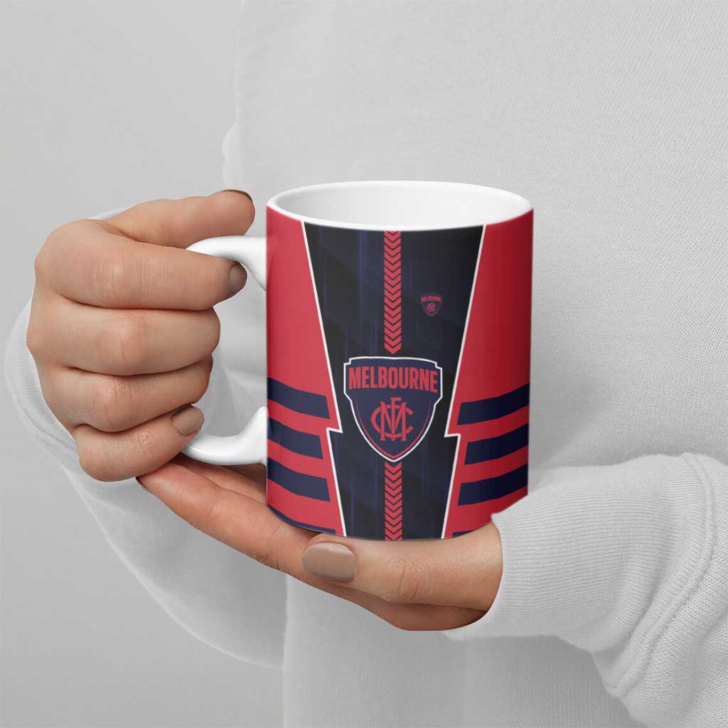 Personalized Melbourne Demons Ceramic Mug Modern Geometric Sports Graphic Style
