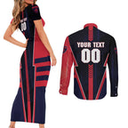 Personalized Melbourne Demons Couples Matching Short Sleeve Bodycon Dress and Long Sleeve Button Shirt Modern Geometric Sports Graphic Style