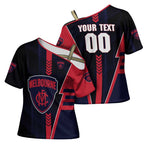 Personalized Melbourne Demons Cross Shoulder Shirt Modern Geometric Sports Graphic Style