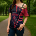 Personalized Melbourne Demons Cross Shoulder Shirt Modern Geometric Sports Graphic Style