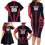 Personalized Melbourne Demons Family Matching Long Sleeve Bodycon Dress and Hawaiian Shirt Modern Geometric Sports Graphic Style