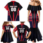 Personalized Melbourne Demons Family Matching Mermaid Dress and Hawaiian Shirt Modern Geometric Sports Graphic Style