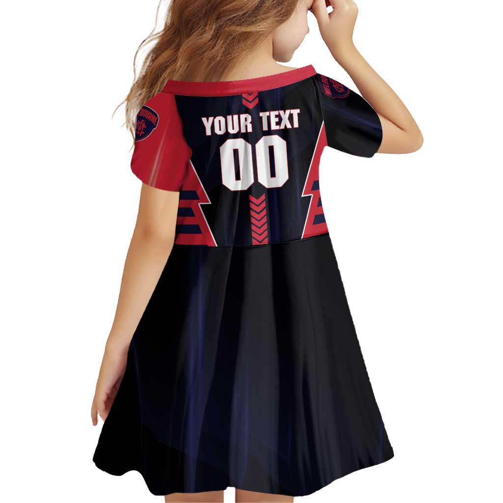 Personalized Melbourne Demons Family Matching Off Shoulder Short Dress and Hawaiian Shirt Modern Geometric Sports Graphic Style