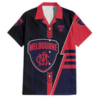 Personalized Melbourne Demons Family Matching Off Shoulder Short Dress and Hawaiian Shirt Modern Geometric Sports Graphic Style