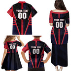 Personalized Melbourne Demons Family Matching Puletasi and Hawaiian Shirt Modern Geometric Sports Graphic Style