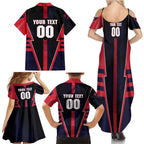 Personalized Melbourne Demons Family Matching Summer Maxi Dress and Hawaiian Shirt Modern Geometric Sports Graphic Style