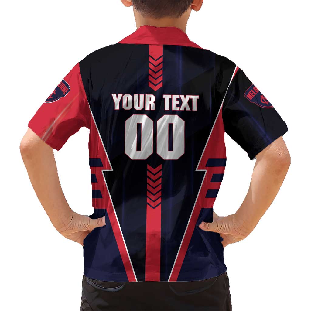 Personalized Melbourne Demons Family Matching Tank Maxi Dress and Hawaiian Shirt Modern Geometric Sports Graphic Style
