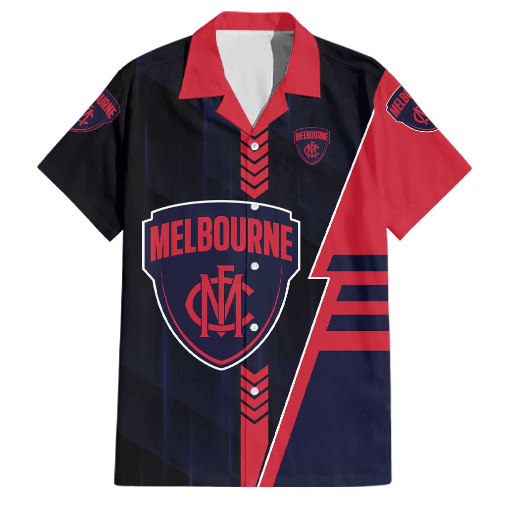 Personalized Melbourne Demons Family Matching Tank Maxi Dress and Hawaiian Shirt Modern Geometric Sports Graphic Style
