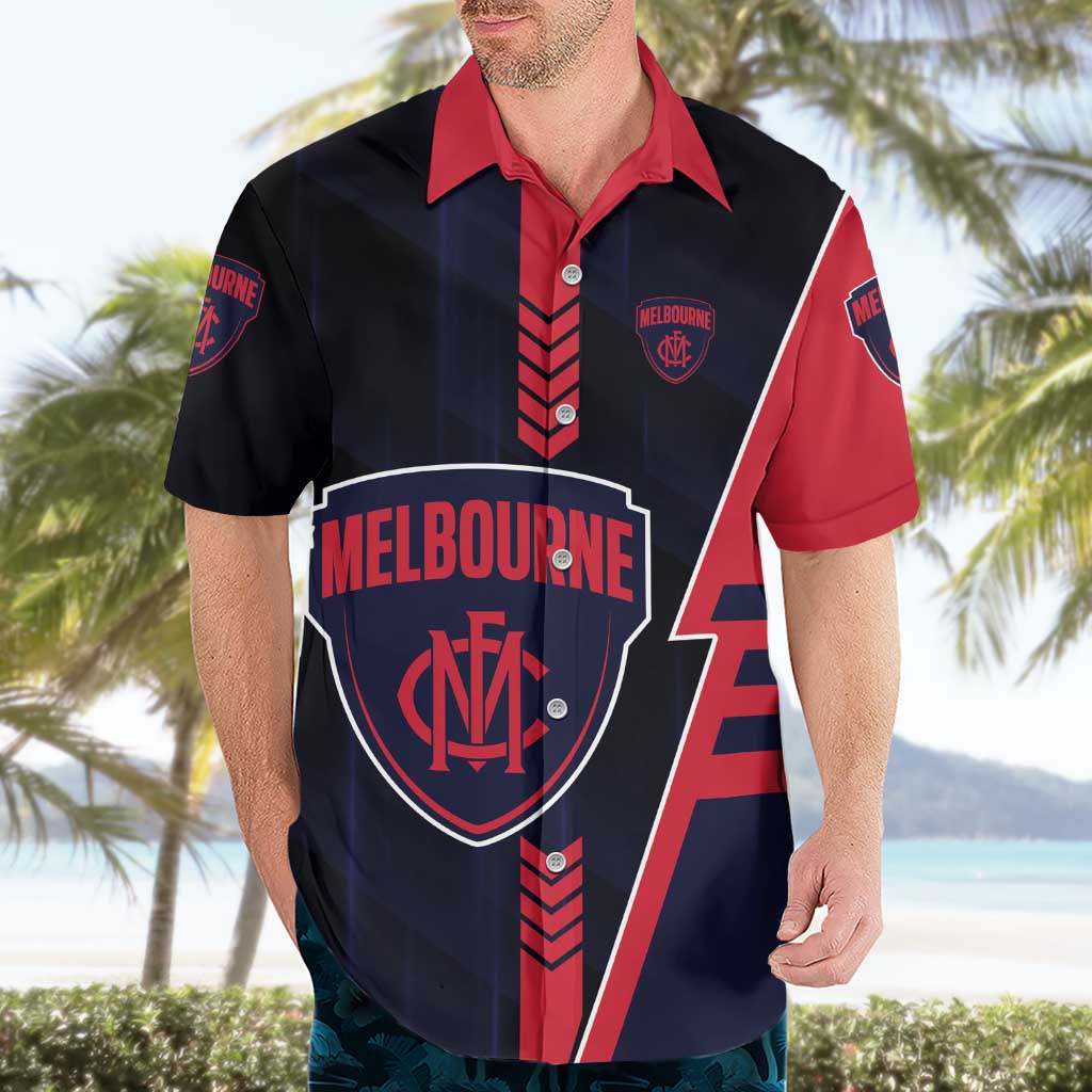 Personalized Melbourne Demons Hawaiian Shirt Modern Geometric Sports Graphic Style