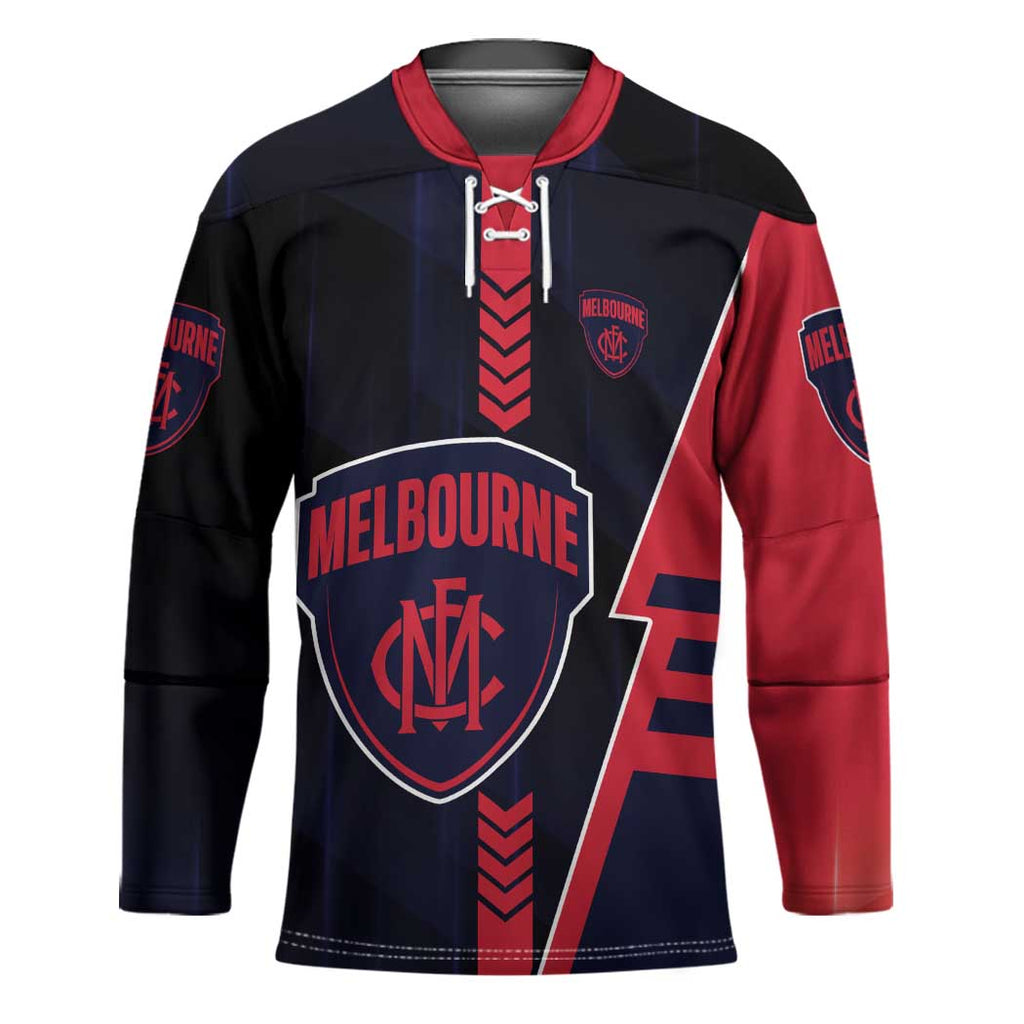 Personalized Melbourne Demons Hockey Jersey Modern Geometric Sports Graphic Style