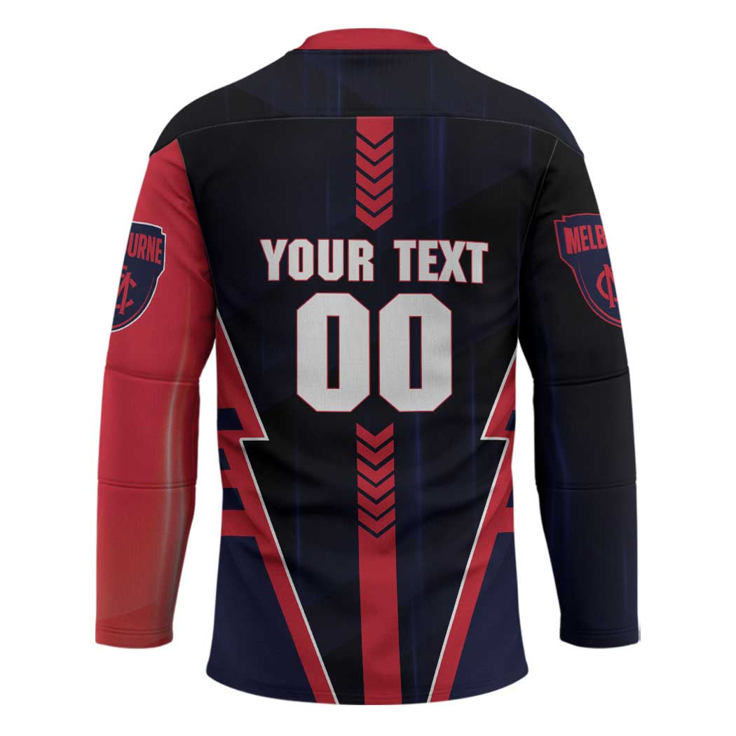Personalized Melbourne Demons Hockey Jersey Modern Geometric Sports Graphic Style