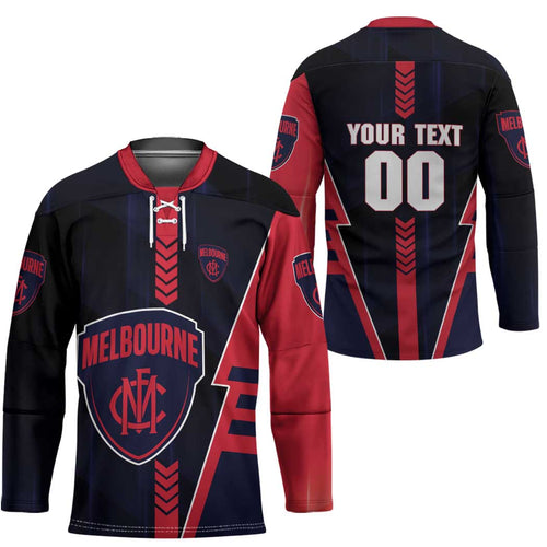 Personalized Melbourne Demons Hockey Jersey Modern Geometric Sports Graphic Style