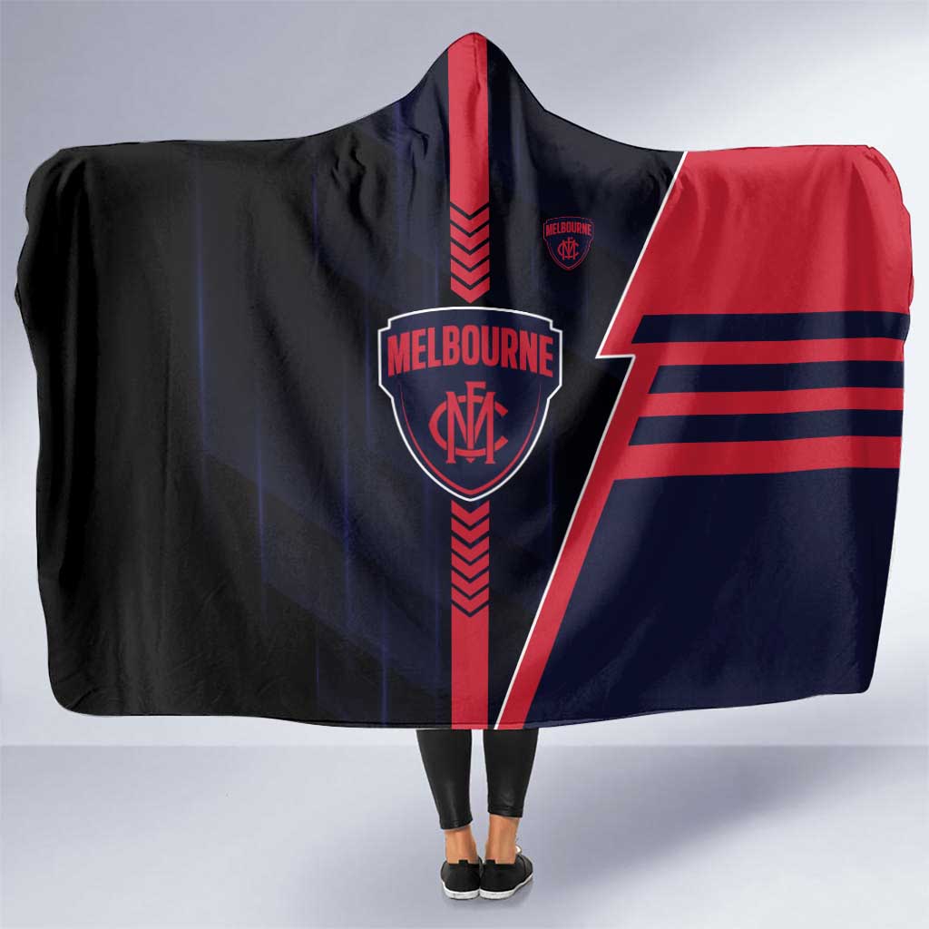 Melbourne Demons Hooded Blanket Modern Geometric Sports Graphic Style