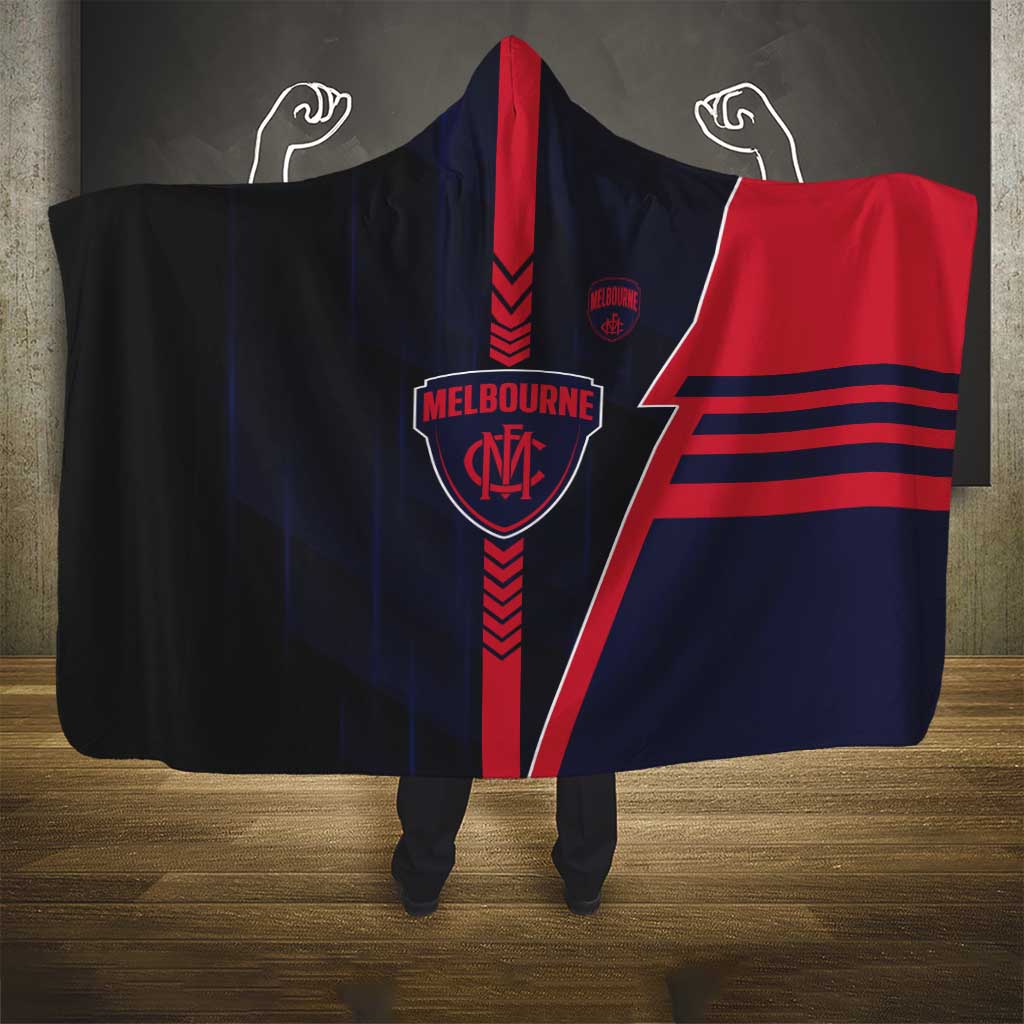 Melbourne Demons Hooded Blanket Modern Geometric Sports Graphic Style