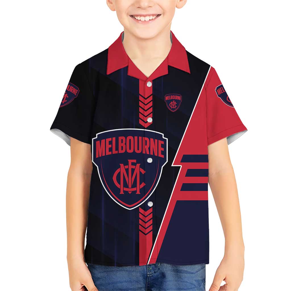 Personalized Melbourne Demons Kid Hawaiian Shirt Modern Geometric Sports Graphic Style