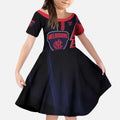 Personalized Melbourne Demons Kid Short Sleeve Dress Modern Geometric Sports Graphic Style