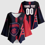 Personalized Melbourne Demons Kimono Sleeve Blouse Modern Geometric Sports Graphic Style